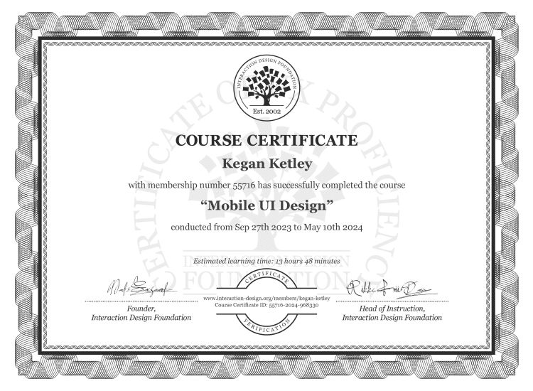 Interactive Design Foundation certificate image